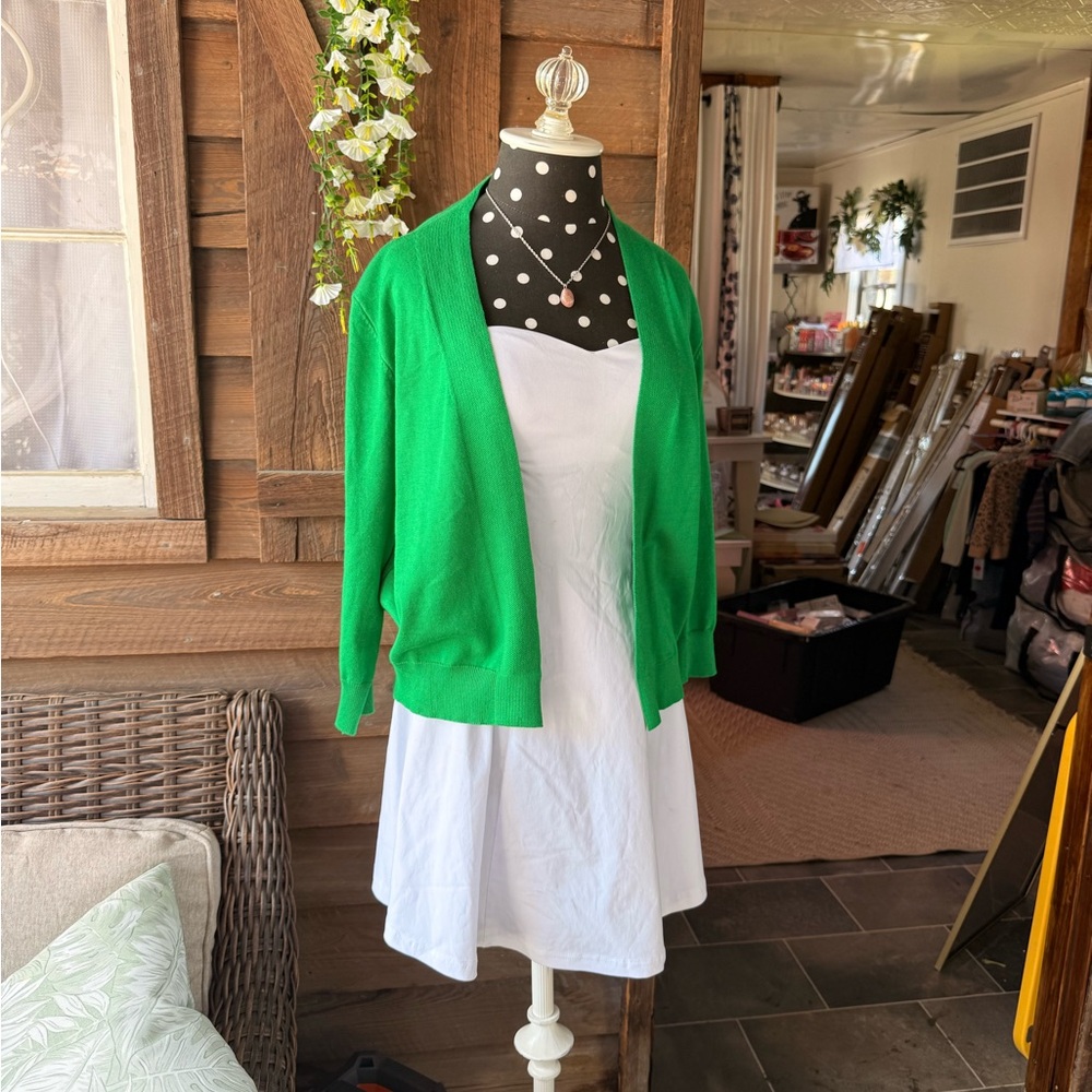 Bright Green Open Cardigan